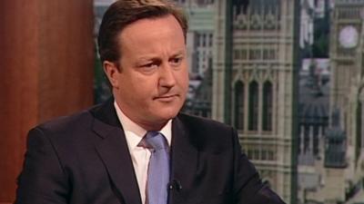 Prime Minister David Cameron on The Andrew Marr Show