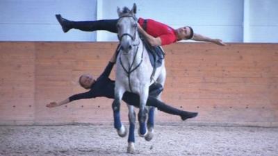 One of the Kremlin Equestrian School's stunts on a horse