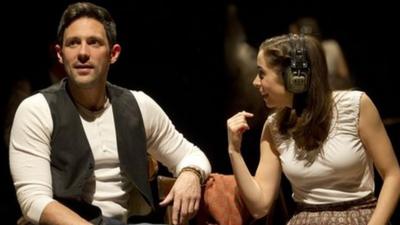 Steve Kazee and Cristin Milioti in Once the Musical