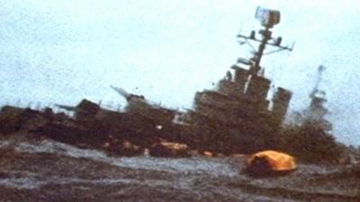 Archive footage of the General Belgrano sinking