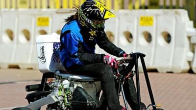 Jolene Van Vugt rides the world's fastest toilet