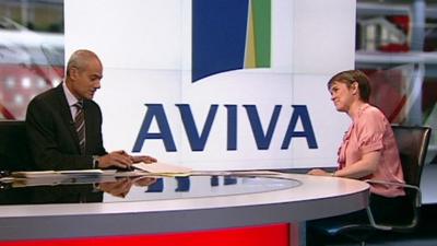 Aviva chat on set