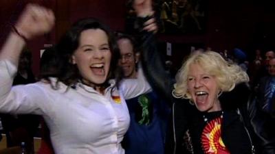 Labour supporters celebrate