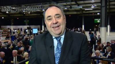 SNP leader Alex Salmond at a local election count in Aberdeen