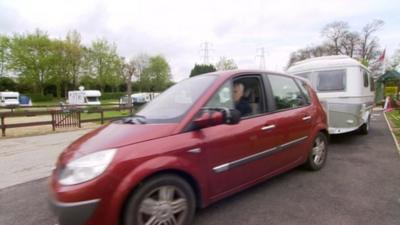 Car and caravan in Kent