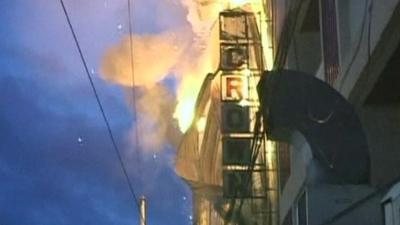 Fire at a clothing store in Butuan, Philippines, on 9/5/2012