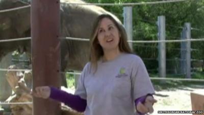 A keeper at the Zoo explains why the Harmonica was given to Shanthi