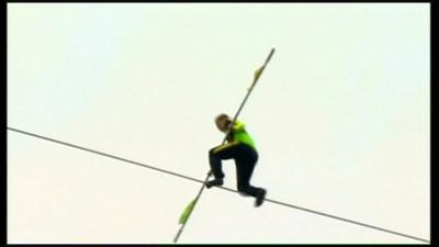 Nik Wallenda on the highwire