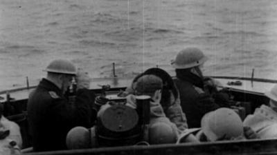 Men in a boat during World War II (Picture: British Pathe)