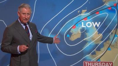 Prince Charles presents the weather