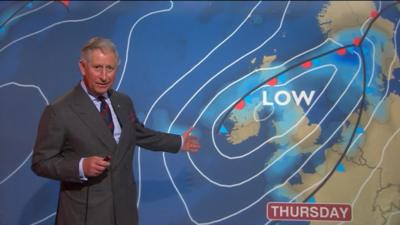 Prince Charles presents the weather