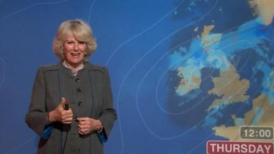 Camilla presents the weather