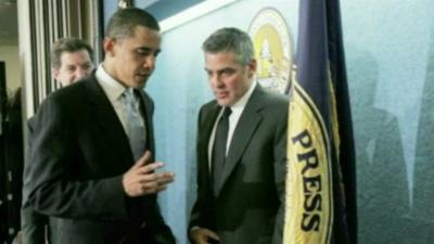 Barack Obama with George Clooney in 2006