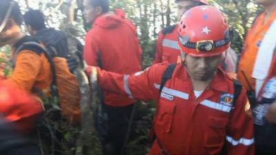 Rescue worker in Indonesia