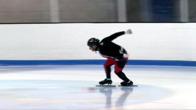 Speed skater Kevin Frost