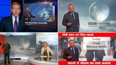 Prince Charles reading the weather was covered by TV stations around the world