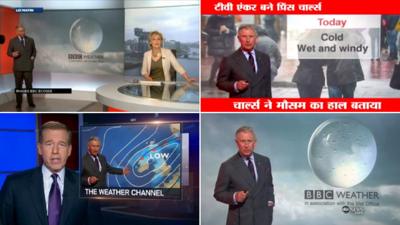 Prince Charles reading the weather was covered by TV stations around the world