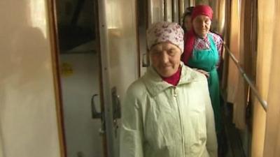 The Buronovo Grannies arriving in Moscow