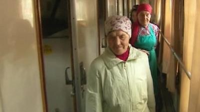 The Buranovo Grannies arriving in Moscow