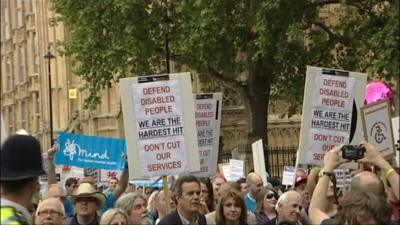 Protest march on disability benefit changes