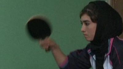 Shaziah plays table tennis for the Afghan national team