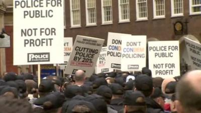 Police protests over cuts