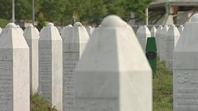 Graveyard for people murdered in the Srebrenica massacre