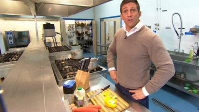 Alex Reid in the kitchen