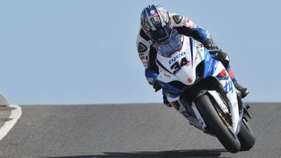 Alastair Seeley in action during Tuesday practice at the NW200