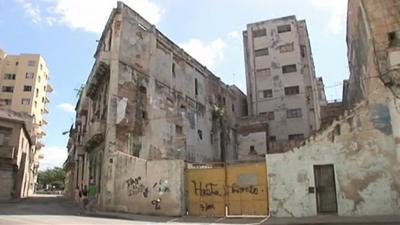 Crumbling housing in Havana, Cuba