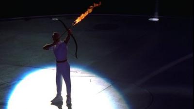 Paralympic archer Antonio Rebollo opens 1992 Barcelona Olympics