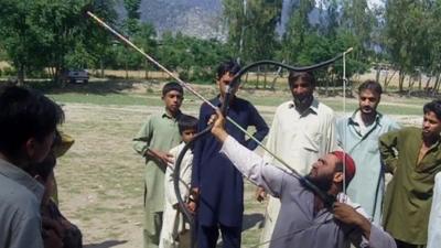 An archer at a competition in Khyber Pukhtunkhwa