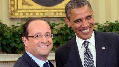 Francois Hollande and Barack Obama at the White House