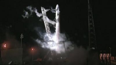 Falcon 9 SpaceX rocket on the launch pad