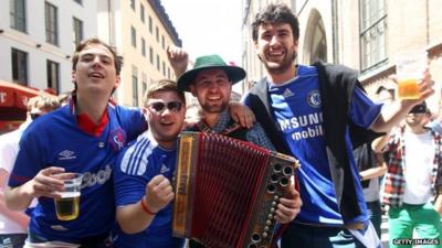 Chelsea fans in Munich