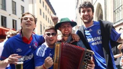 Chelsea fans in Munich