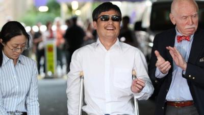 Chen Guangcheng is greeted in New York