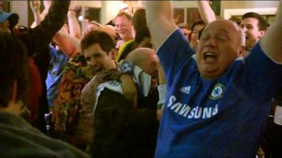 Chelsea fans celebrate Champions League win