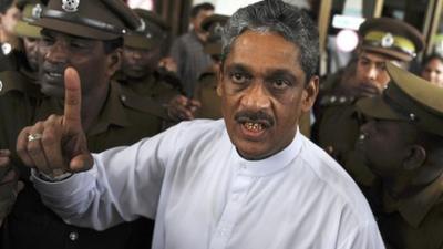 Sarath Fonseka pictured on 25 January 2012