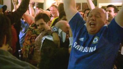 Chelsea fans celebrate Champions League win