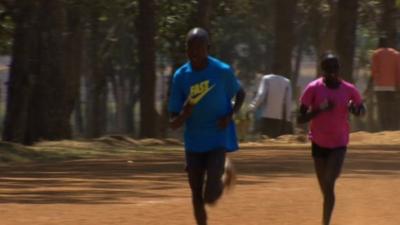 Kenyan athletes training for London 2012