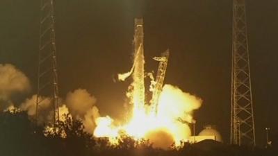 Space X Falcon 9 rocket taking off