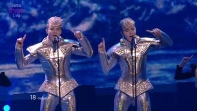 Jedward performing