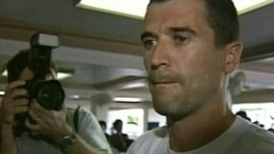 Roy Keane at Saipan airport in 2002