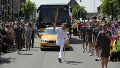 Ben Fox carried the torch through Wootton Bassett