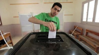 Man votes in Egypt's presidential election