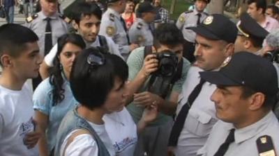 Protesters in Baku