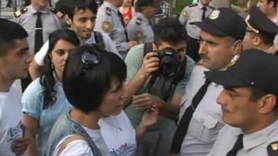 Protesters in Baku