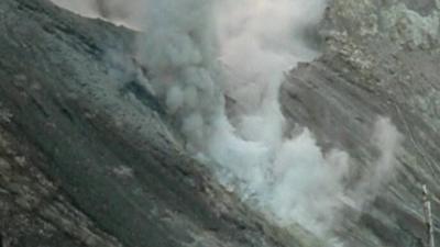 Turrialba volcano sprewing smoke