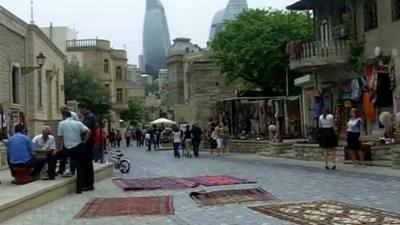 Carpets on display in Azerbaijan